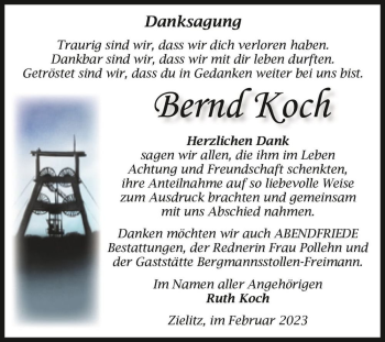 Traueranzeige von Bernd Koch  von Magdeburger Volksstimme
