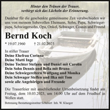 Traueranzeige von Bernd Koch  von Magdeburger Volksstimme