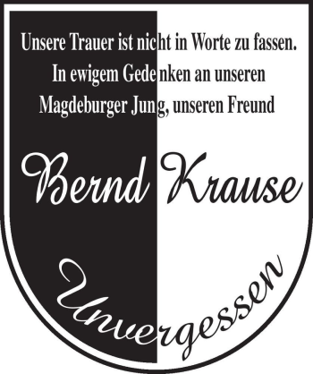Traueranzeige von Bernd Krause  von Magdeburger Volksstimme