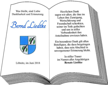 Traueranzeige von Bernd Liedtke  von Magdeburger Volksstimme