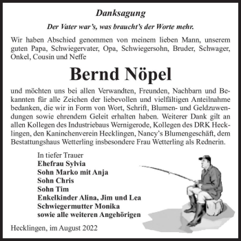 Traueranzeige von Bernd Nöpel  von Magdeburger Volksstimme