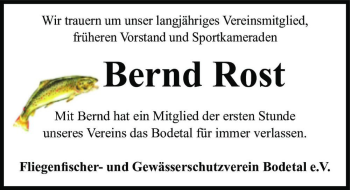 Traueranzeige von Bernd Rost  von Magdeburger Volksstimme