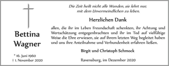 Traueranzeige von Bettina Wagner  von Magdeburger Volksstimme