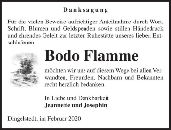 Traueranzeige von Bodo Flamme  von Magdeburger Volksstimme