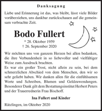 Traueranzeige von Bofo Fullert  von Magdeburger Volksstimme