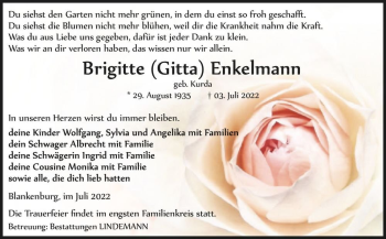 Traueranzeige von Brigitte 