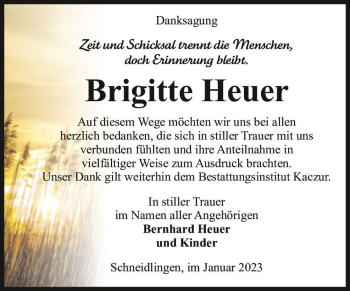 Traueranzeige von Brigitte Heuer  von Magdeburger Volksstimme