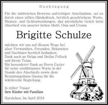 Traueranzeige von Brigitte Schulze  von Magdeburger Volksstimme