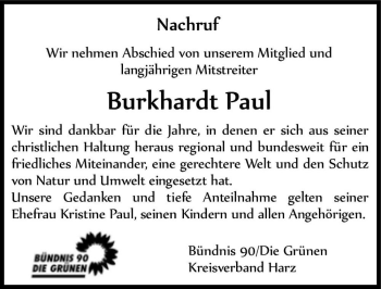 Traueranzeige von Burghardt Paul  von Magdeburger Volksstimme