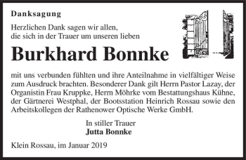Traueranzeige von Burkhard Bonnke  von Magdeburger Volksstimme
