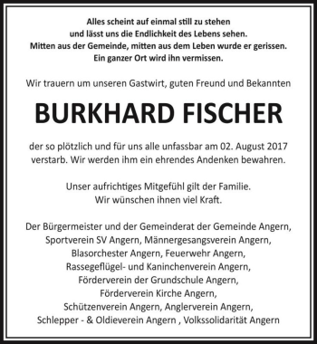 Traueranzeige von Burkhard Fischer  von Magdeburger Volksstimme