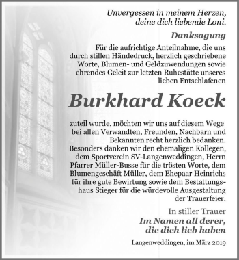 Traueranzeige von Burkhard Koeck  von Magdeburger Volksstimme