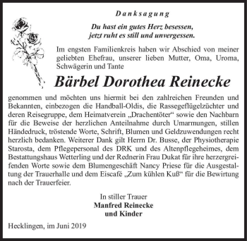 Traueranzeige von Bärbel Dorothea Reinecke  von Magdeburger Volksstimme