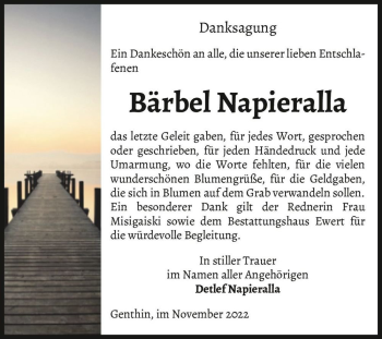 Traueranzeige von Bärbel Napieralla  von Magdeburger Volksstimme