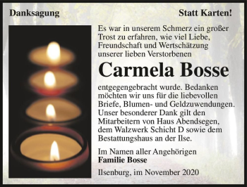 Traueranzeige von Carmela Bosse  von Magdeburger Volksstimme