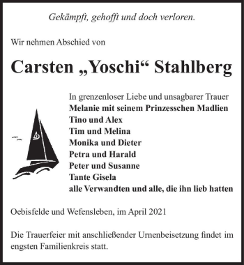 Traueranzeige von Carsten 