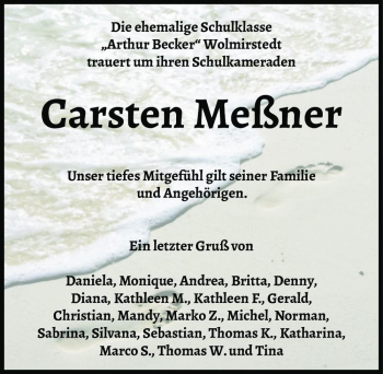 Traueranzeige von Carsten Meßner  von Magdeburger Volksstimme