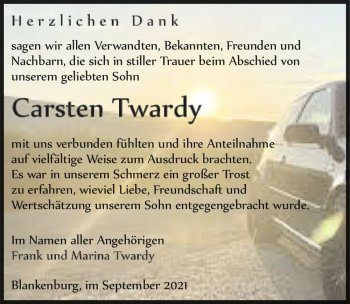 Traueranzeige von Carsten Twardy  von Magdeburger Volksstimme