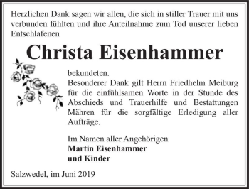 Traueranzeige von Christa Eisenhammer  von Magdeburger Volksstimme