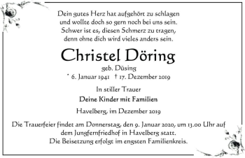 Traueranzeige von Christel Döring (geb. Düsing)  von Magdeburger Volksstimme