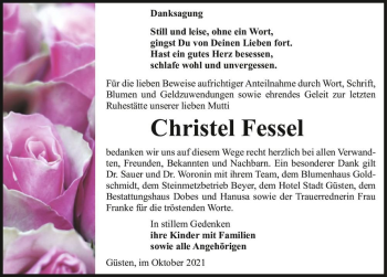 Traueranzeige von Christel Fessel  von Magdeburger Volksstimme