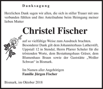 Traueranzeige von Christel Fischer  von Magdeburger Volksstimme