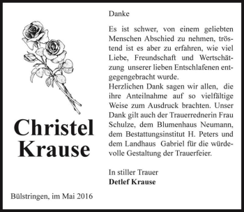 Traueranzeige von Christel Krause  von Magdeburger Volksstimme