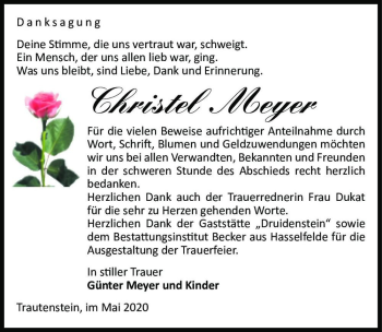 Traueranzeige von Christel Meyer  von Magdeburger Volksstimme