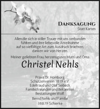 Traueranzeige von Christel Nehls  von Magdeburger Volksstimme