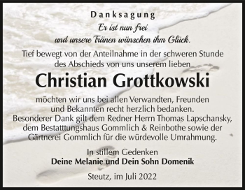 Traueranzeige von Christian Grottkowski  von Magdeburger Volksstimme