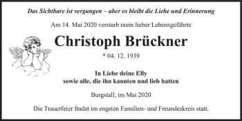 Traueranzeige von Christoph Brückner  von Magdeburger Volksstimme