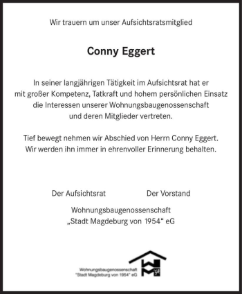 Traueranzeige von Conny Eggert  von Magdeburger Volksstimme