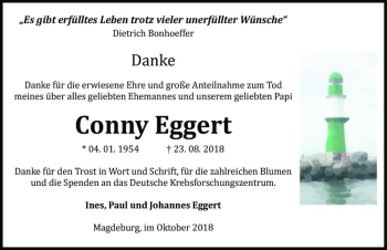 Traueranzeige von Conny Eggert  von Magdeburger Volksstimme