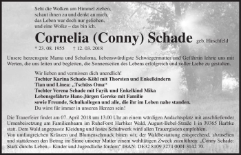 Traueranzeige von Cornelia 