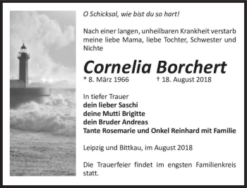 Traueranzeige von Cornelia Borchert  von Magdeburger Volksstimme