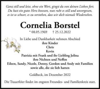 Traueranzeige von Cornelia Borstel  von Magdeburger Volksstimme