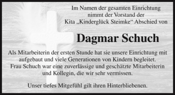 Traueranzeige von Dagmar Schuch  von Magdeburger Volksstimme