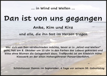 Traueranzeige von Dan  von Magdeburger Volksstimme