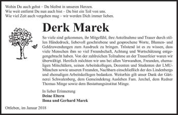 Traueranzeige von Derk Marek  von Magdeburger Volksstimme