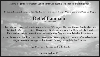 Traueranzeige von Detlef Baumann  von Magdeburger Volksstimme
