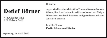 Traueranzeige von Detlef Börner  von Magdeburger Volksstimme