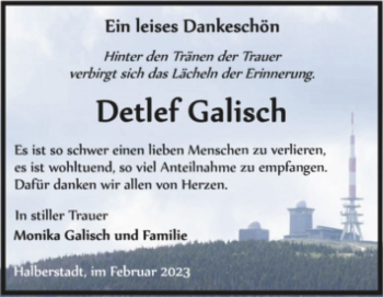 Traueranzeige von Detlef Galisch  von Magdeburger Volksstimme