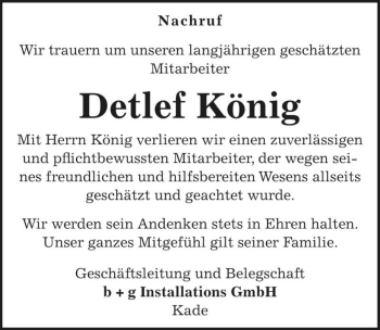 Traueranzeige von Detlef König  von Magdeburger Volksstimme