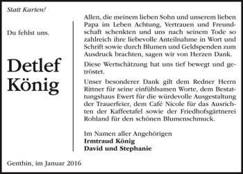 Traueranzeige von Detlef König  von Magdeburger Volksstimme