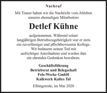 Traueranzeige von Detlef Kühne  von Magdeburger Volksstimme