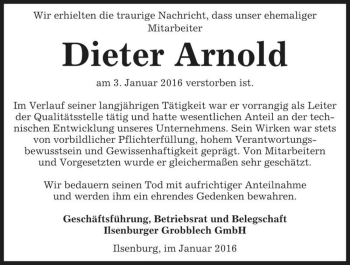 Traueranzeige von Dieter Arnold  von Magdeburger Volksstimme