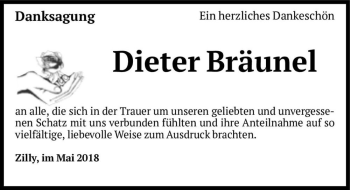 Traueranzeige von Dieter Bräunel  von Magdeburger Volksstimme