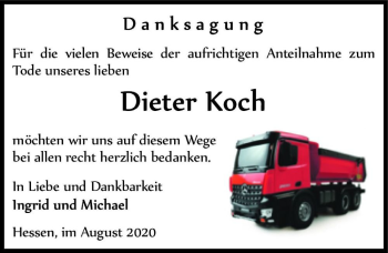 Traueranzeige von Dieter Koch  von Magdeburger Volksstimme
