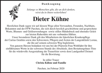Traueranzeige von Dieter Kühne  von Magdeburger Volksstimme