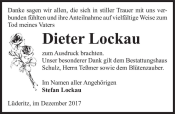 Traueranzeige von Dieter Lockau  von Magdeburger Volksstimme